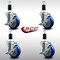 Service Caster 4'' SS Blue Poly Swivel 1-3/8'' Expanding Stem Caster Set with Brake, 4PK SCC-SSEX20S414-PPUB-BLUE-TLB-138-4 - alternate 4
